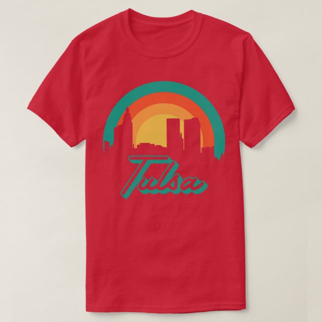Camiseta Estado de Tulsa Skyline Oklahoma (Diseño del anverso)