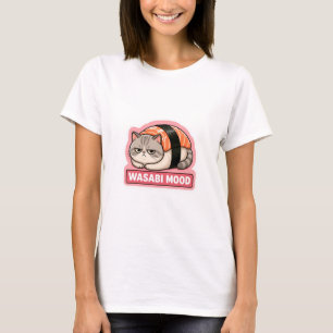 Camiseta Estado de Wasabi Gato Gruñón Divertido Meme de Sus