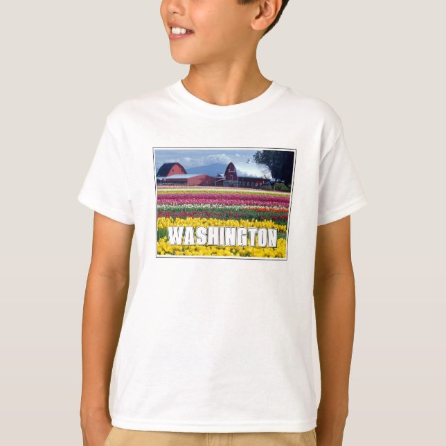 Camiseta Estado de Washington | Campo de Tulipanes (Anverso)
