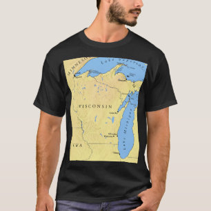 Camiseta Estado de Wisconsin y Hombres de los Grandes Lagos