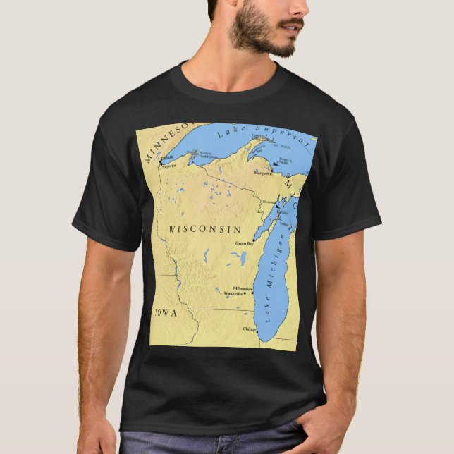 Camiseta Estado de Wisconsin y Hombres de los Grandes Lagos (Anverso)