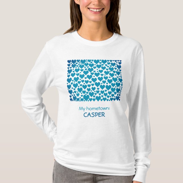 Camiseta Estado de Wyoming Silhouette Hearts & Hometown (Anverso)