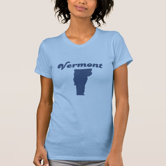 Camiseta Estado del azul de VERMONT (Anverso)