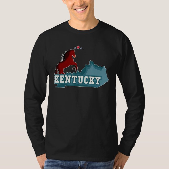 Camiseta Estado del mapa del caballo de Kentucky (Anverso)