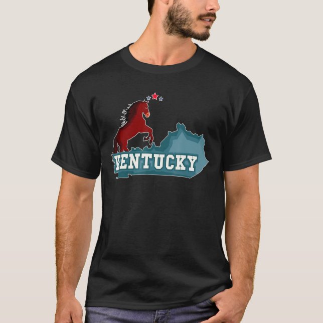 Camiseta Estado del mapa del caballo de Kentucky (Anverso)