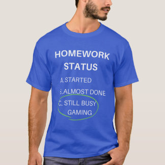 Camiseta estado divertido de tarea de juego con regalo de n