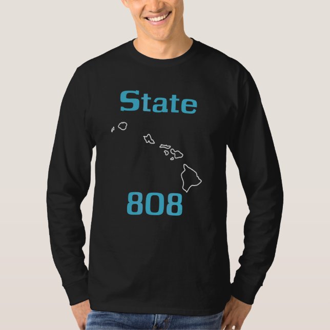 Camiseta Estado genial 808 código de área de Hawái (Anverso)
