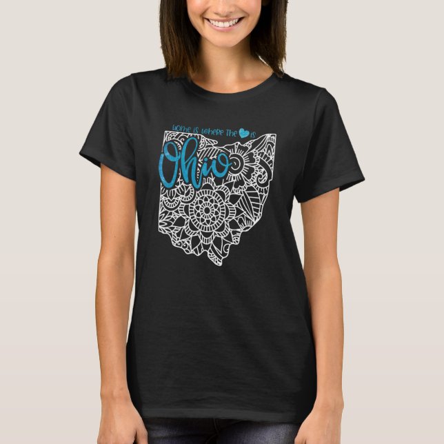 Camiseta Estado Hogar De Ohio Oh Mandala Map Usa America Us (Anverso)