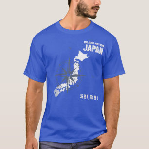 Camiseta Estado insular de Japón con mapa y brújula