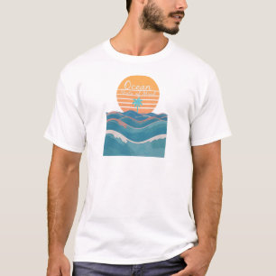 Camiseta Estado Oceánico Mental Playa Tropical Puesta de So