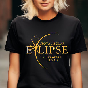 Camiseta Estado Personalizado moderno Texas Eclipse solar t