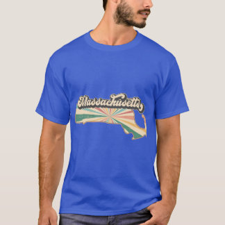 Camiseta Estado Retro del Abanico de Massachusetts