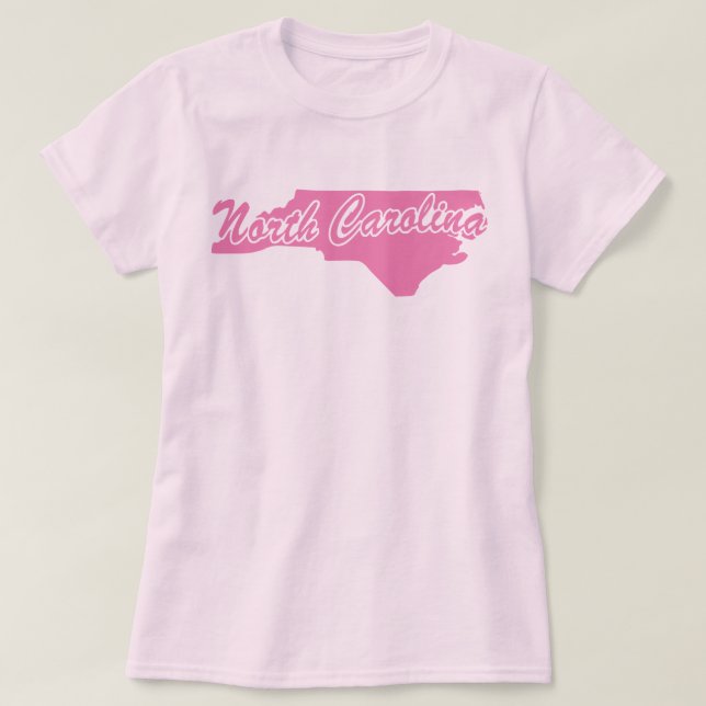 Camiseta Estado rosado de Carolina del Norte (Diseño del anverso)