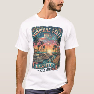 Camiseta Estado Soleado Libertad Florida 250 Playa Vintage