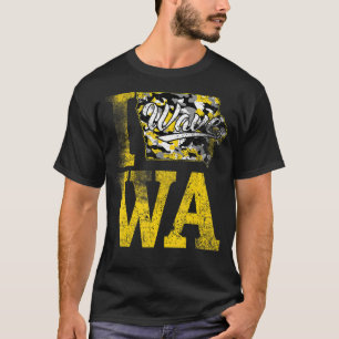 Camiseta Estado vintage de Iowa Onda trendy Iowans Yellow B