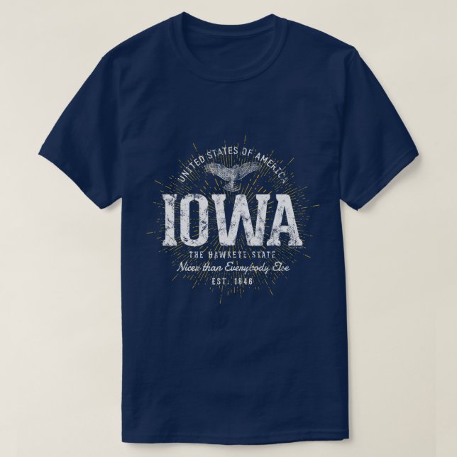 Camiseta Estado vintage de Iowa Retro (Diseño del anverso)