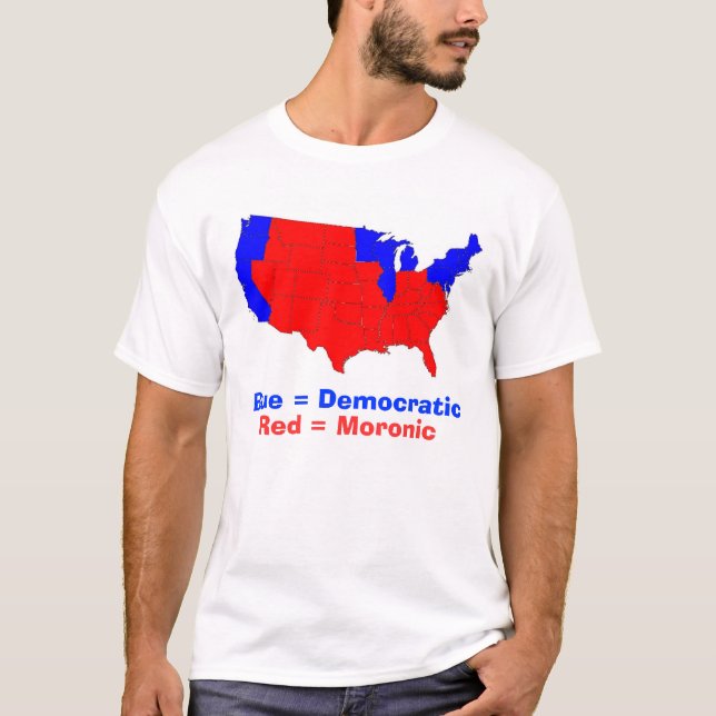 Camiseta estados, azul = Democratic, rojo = morónico (Anverso)
