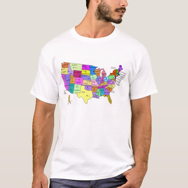 Camiseta Estados de EE.UU. etiquetados con mayúsculas (Anverso)