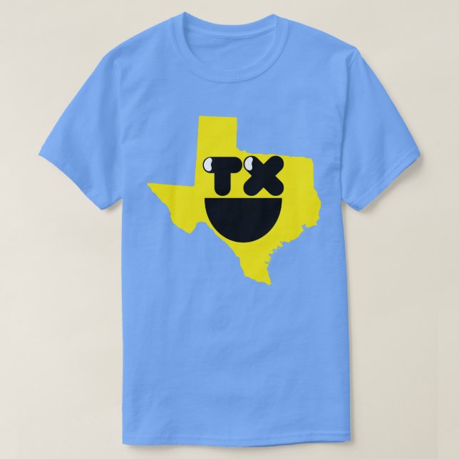 Camiseta Estados de Texas de la felicidad Cara sonriente de (Diseño del anverso)