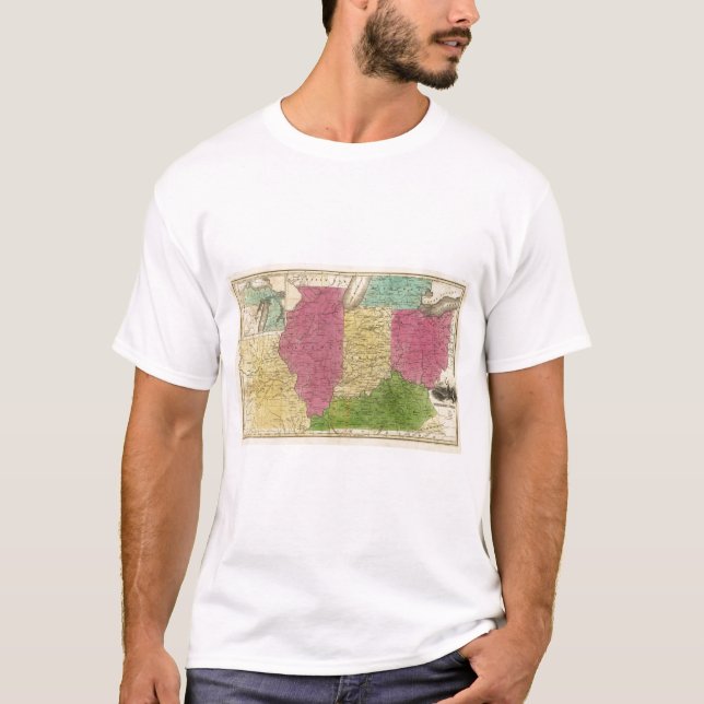 Camiseta Estados Occidentales con el mapa de inserción de (Anverso)