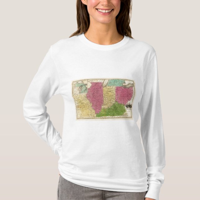 Camiseta Estados Occidentales con el mapa de inserción de (Anverso)