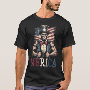 Camiseta Estados Unidos 4 De Julio Abraham Lincoln Músculos