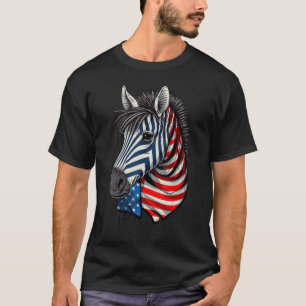 Camiseta Estados Unidos 4 De Julio Cebra sobre Cebra Patrió