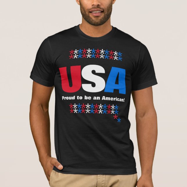 Camiseta Estados Unidos 50 Estados Estrellas Rojas Blancas (Anverso)