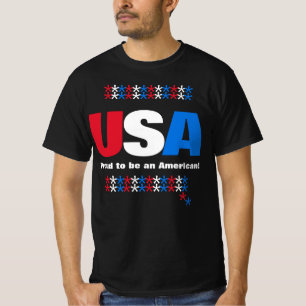 Camiseta Estados Unidos 50 Estados Estrellas Rojas Blancas