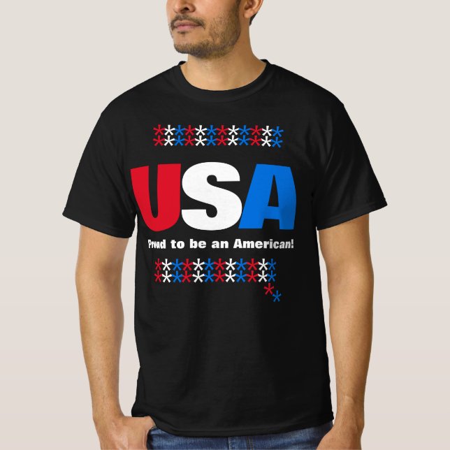 Camiseta Estados Unidos 50 Estados Estrellas Rojas Blancas (Anverso)
