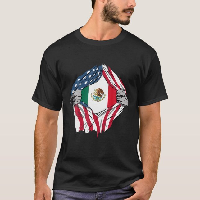 Camiseta Estados Unidos Americano crece raíces mexicanas en (Anverso)