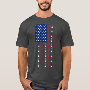 Camiseta Estados Unidos Bandera Americana Guitarra Música G