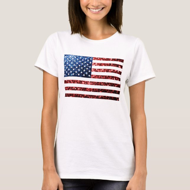 Camiseta Estados Unidos bandera azul rojo brillante purpuri (Anverso)