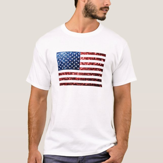 Camiseta Estados Unidos bandera azul rojo brillante purpuri (Anverso)