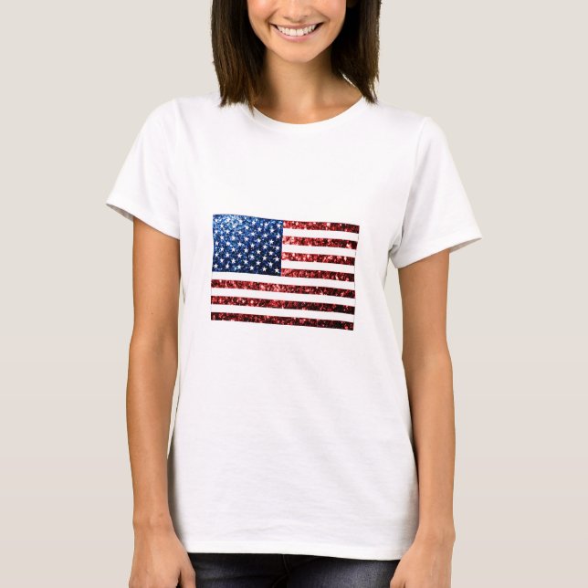 Camiseta Estados Unidos bandera azul rojo brillante purpuri (Anverso)