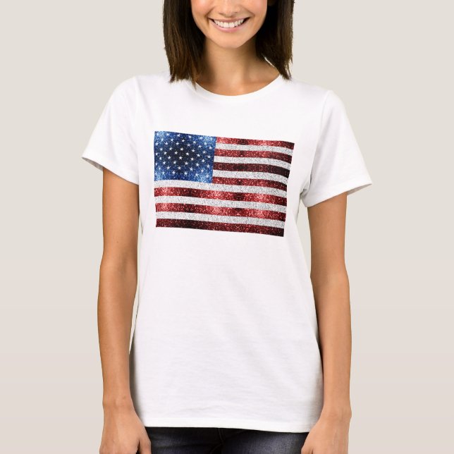 Camiseta Estados Unidos bandera azul rojo brillante purpuri (Anverso)