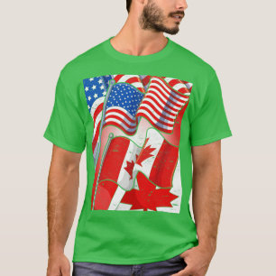 Camiseta Estados Unidos Bandera de hoja de arce canadiense 