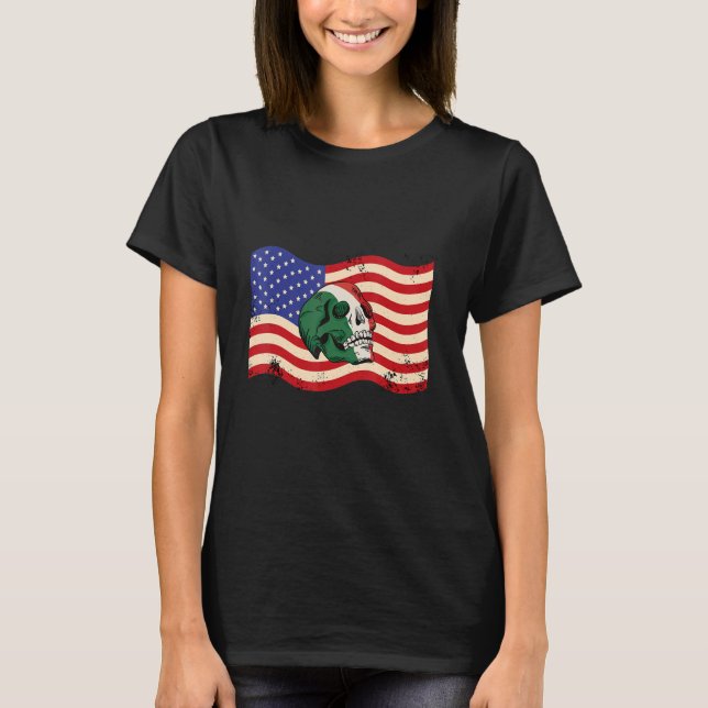 Camiseta Estados Unidos Bandera de Italia América Herencia  (Anverso)