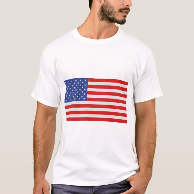 Camiseta Estados Unidos - Bandera estadounidense con dimens (Anverso)