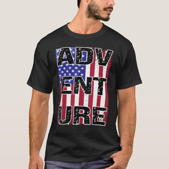 Camiseta Estados Unidos Bandera Patriótica Viaje Aventura N (Anverso)