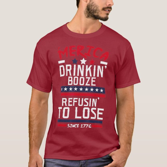 Camiseta Estados Unidos bebe alcohol negándose a perder alc (Anverso)