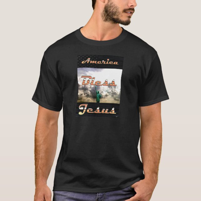 Camiseta Estados Unidos bendiga a Jesús (Anverso)