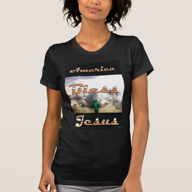 Camiseta Estados Unidos bendiga a Jesús (Anverso)