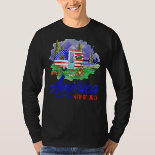 Camiseta Estados Unidos Camping Camión Bandera Americana Ca