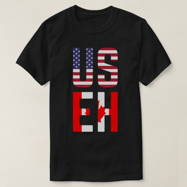 Camiseta Estados Unidos Canadá Bandera Americana Canadiense (Diseño del anverso)
