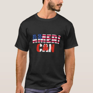 Camiseta Estados Unidos Canadá Bandera canadiense estadouni