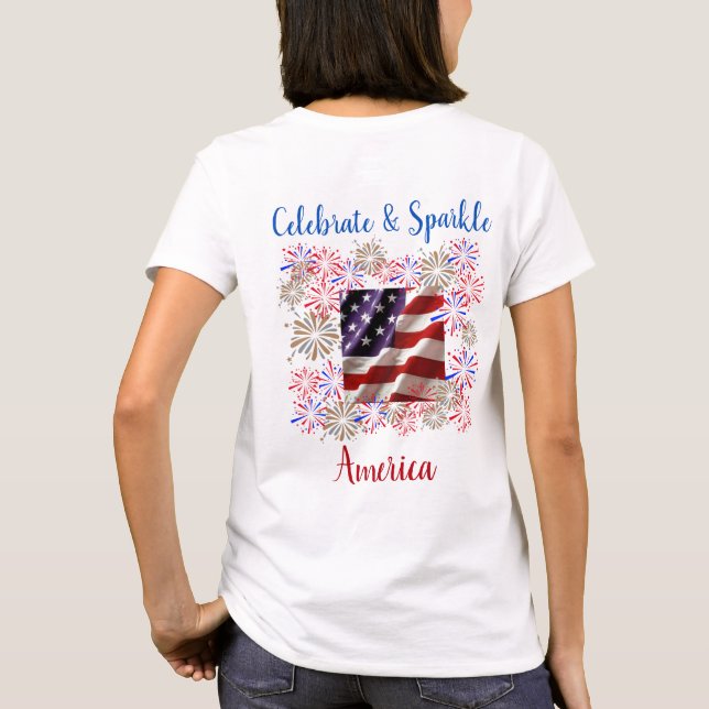 Camiseta Estados Unidos celebra y diseña esparkle (Reverso)