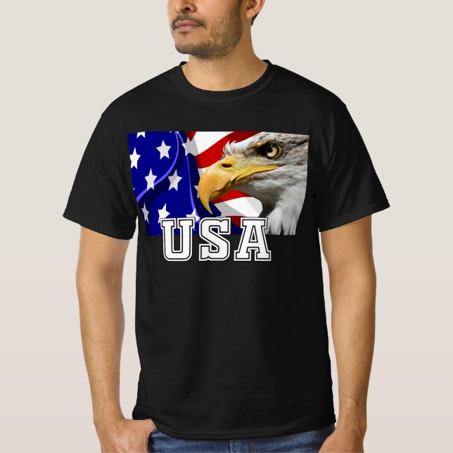 Camiseta Estados Unidos con bandera estadounidense y vigila (Anverso)