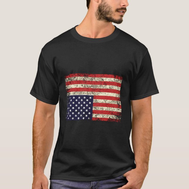 Camiseta Estados Unidos con la bandera de la cabeza abajo (Anverso)