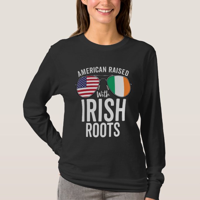 Camiseta Estados Unidos Con Raíces Irlandesas Bandera De Ee (Anverso)